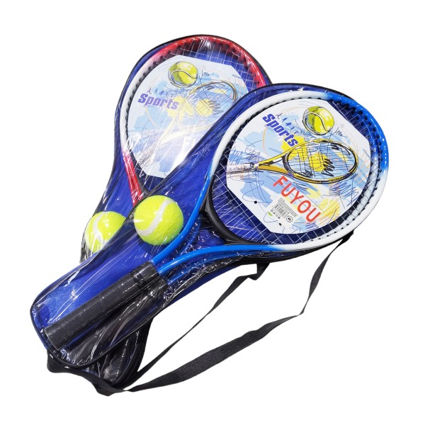 ΣΕΤ ΡΑΚΕΤΕΣ ΤΕΝΝΙΣ ΜΕ ΜΠΑΛΑΚΙ 2ΤΜΧ ΚΟΚΚΙΝΟ / ΜΠΛΕ ΜΕ ΘΗΚΗ 52.5CM 1296-06